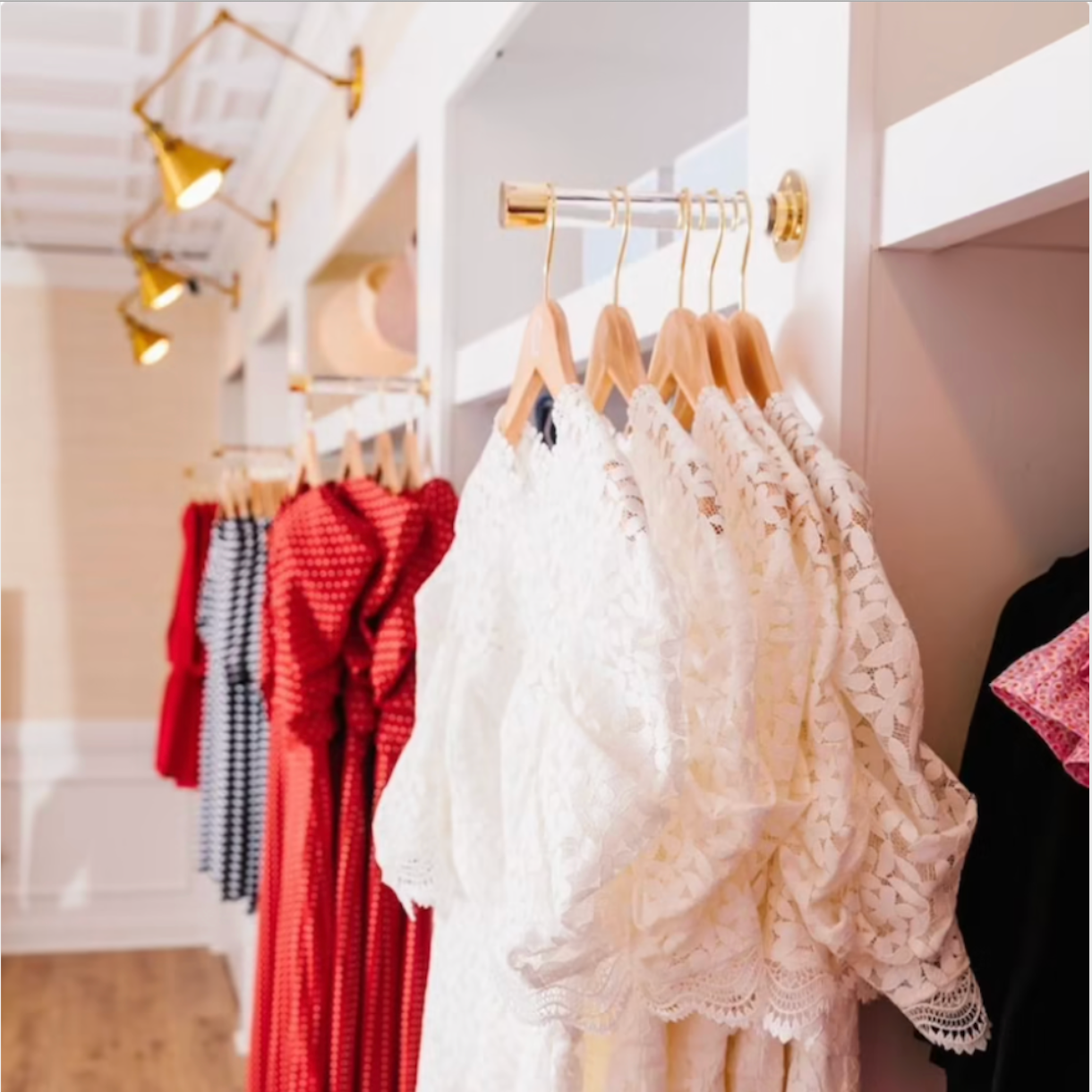 Valet closet rod outlet